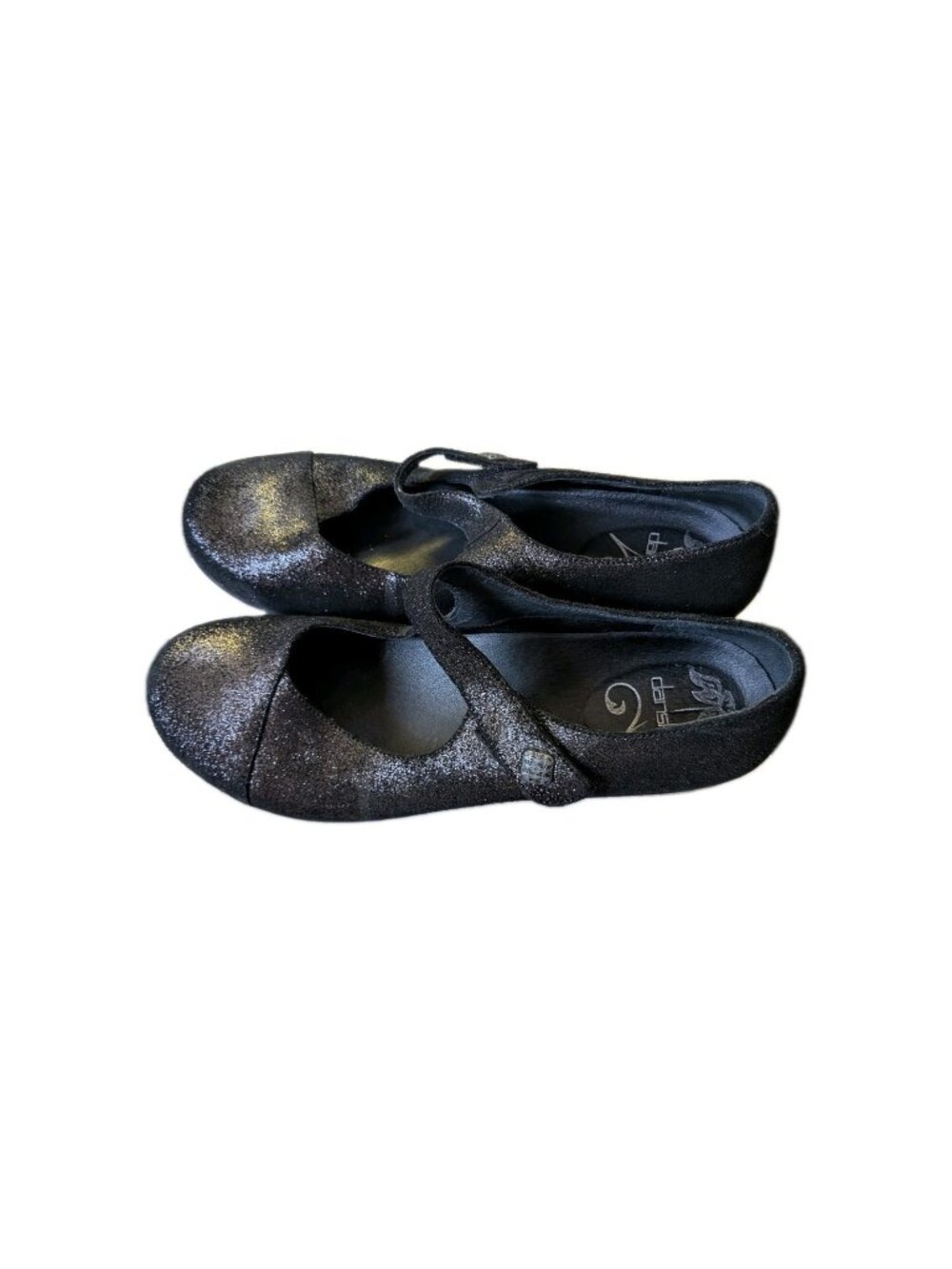 ​Dansko Mary Jane Clogs Sz 41 US 10.5 11 Black Glitter Shimmer Suede Nurse Goth